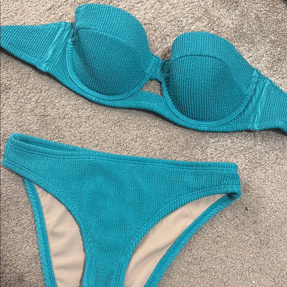 Shade & Shore Turquoise Bikini Set